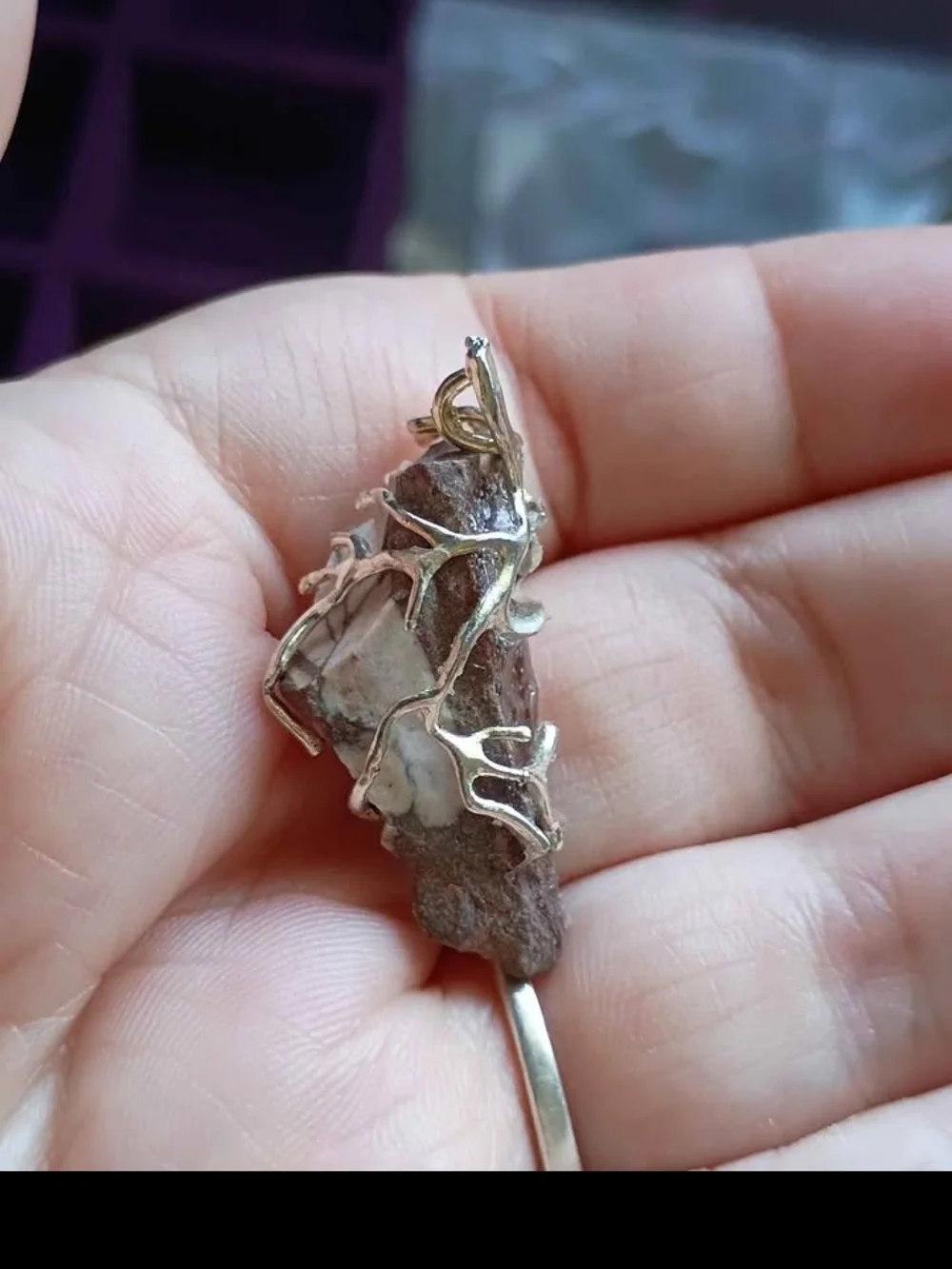 Ancient Pathways: Brown Zebra Jasper Relic Pendant